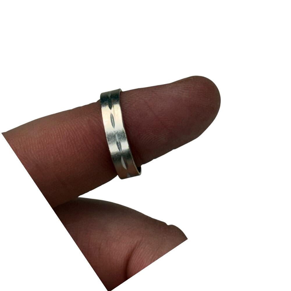 Silver Tone Wide Band Ring Size 6.5 Flat 5mm Fashion Stacking Unisex - Picture 6 of 6